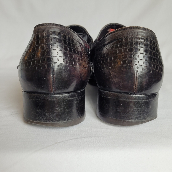 Jo Ghost Distressed Italian Leather Black Slip On Loafers Shoes Size 40 READ - Picture 9 of 12